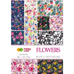 BLOK Z MOTYWAMI A4 a15 HC FLOWERS